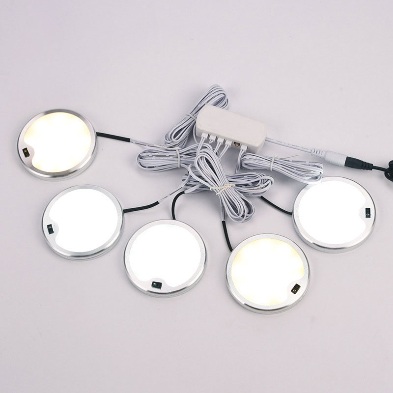12 Volt Motion Sensor Dimmable White Puck Lights Small 80x8mm